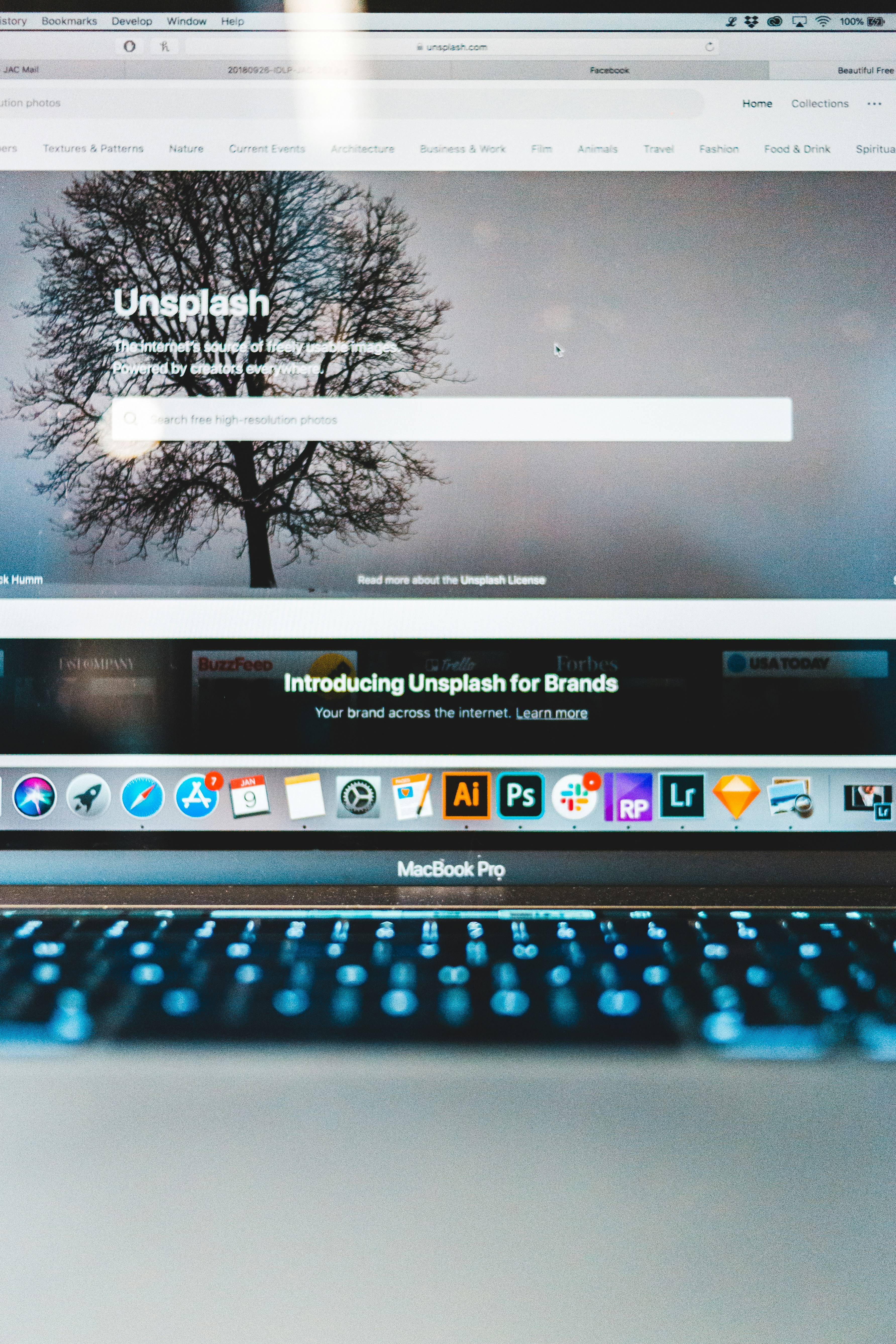 turned-on MacBook Pro